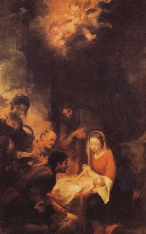 Bartolome Esteban Murillo Shepherds to the manger pilgrimage Spain oil painting art